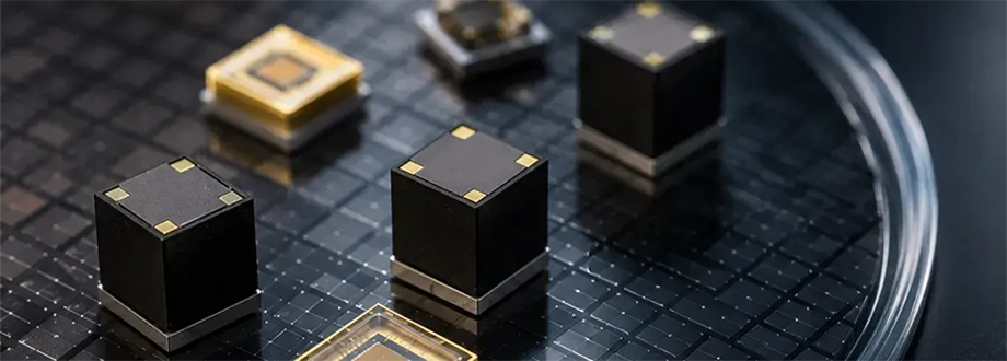 High power VCSELs on wafer background High power VCSELs on wafer background