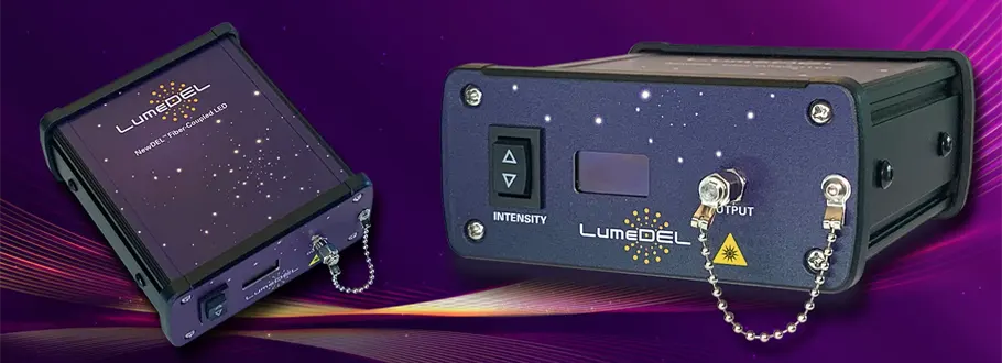 Front and top view of LumeDEL NewDEL fibre-coupled systems Front and top view of LumeDEL NewDEL fibre-coupled systems