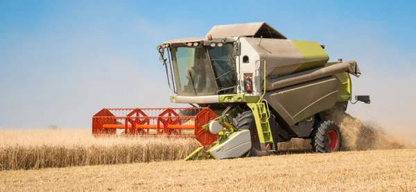 Combine harvester operating in a large field Combine harvester